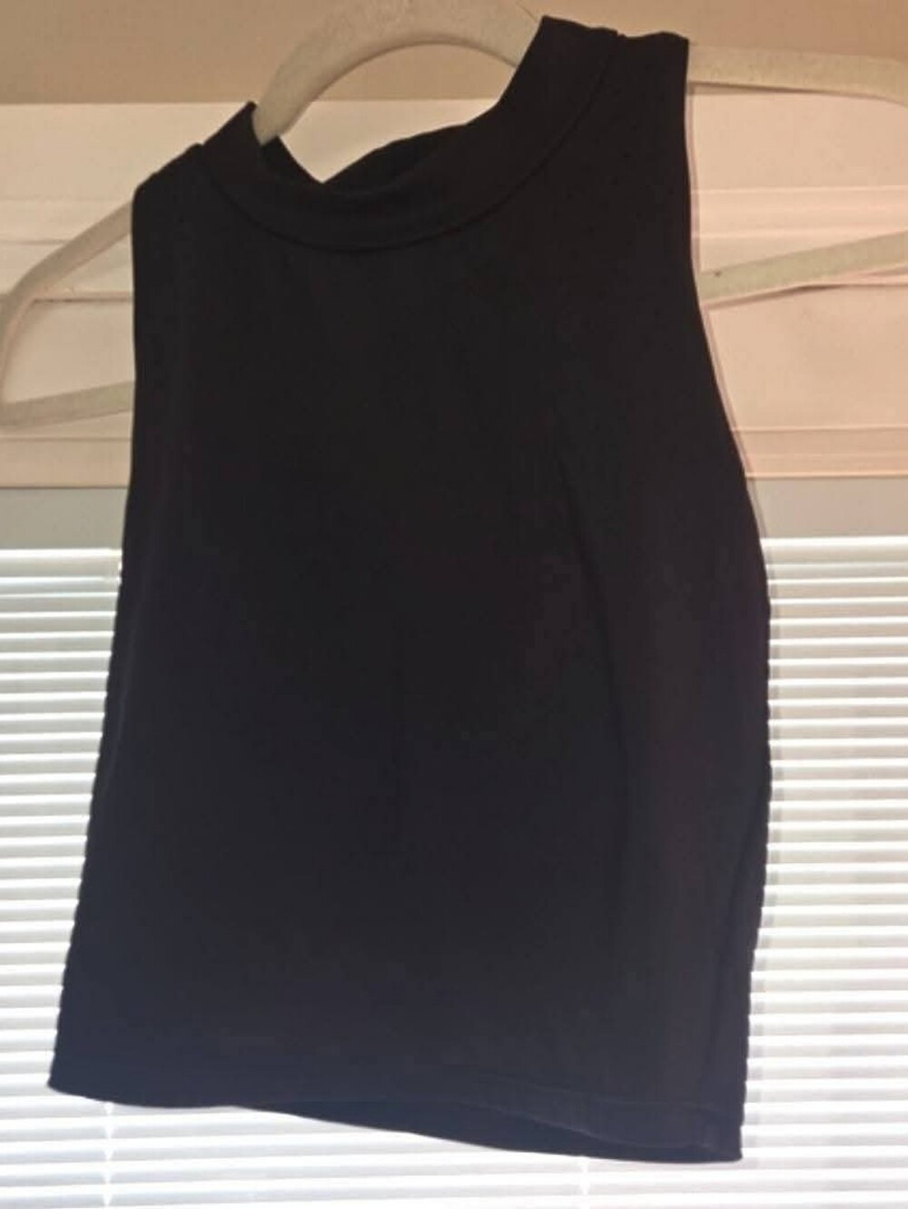 Black Performance Racerback High Neck Crop Top - Size XS